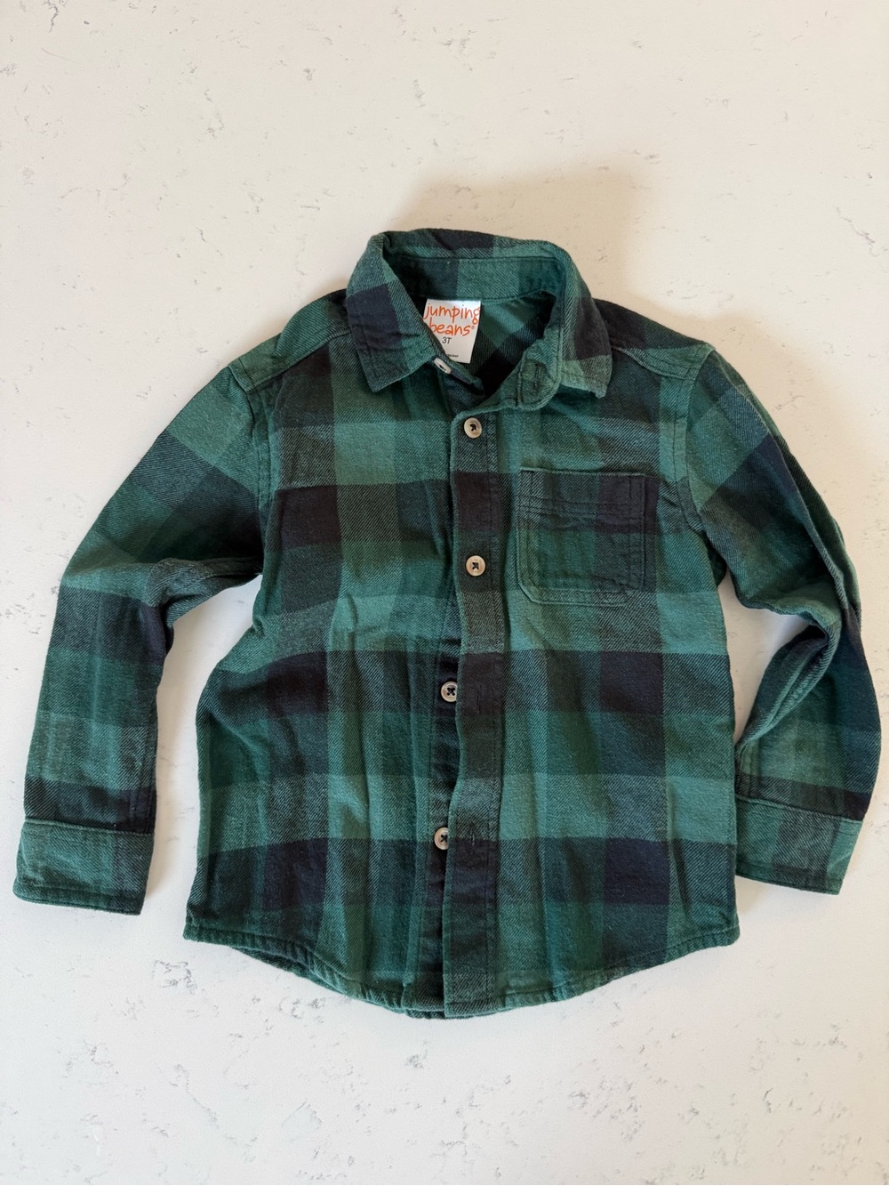 jumping beans Green and Black Plaid Button-Down Shirt for Kids